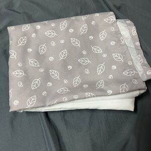Gray Leaf Pattern Baby Crib Bedskirt